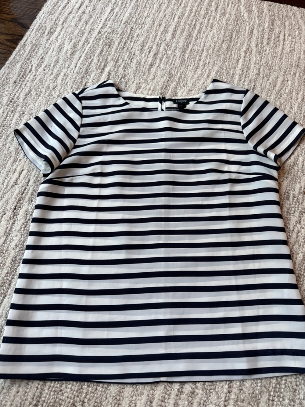 J. Crew Navy & White Striped Short Sleeve Tee
